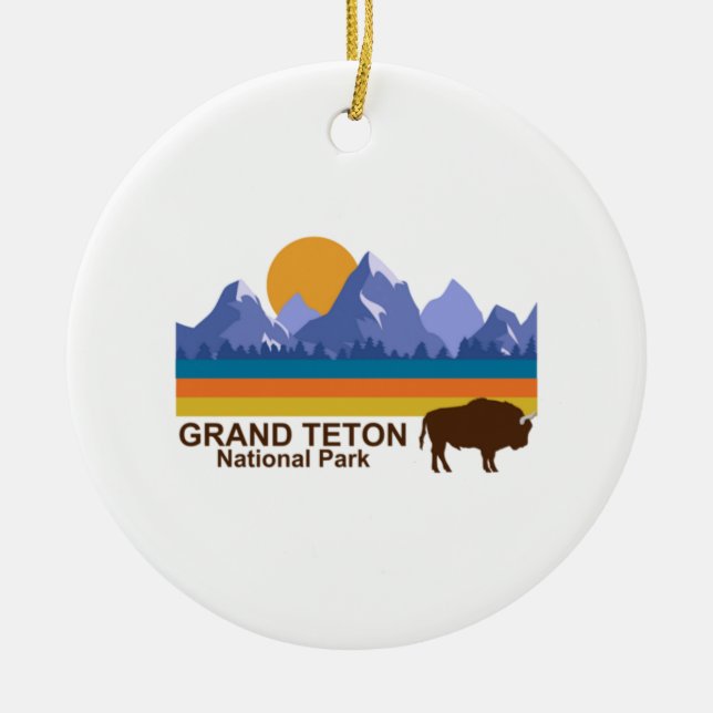 ORNAMENTO DE CERÂMICA GRAND TETON NATIONAL PARK (Frente)