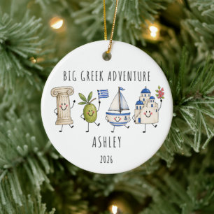 Ornamento De Cerâmica Grande Aventura Grega Viagem Personalizada