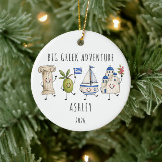 Ornamento De Cerâmica Grande Aventura Grega Viagem Personalizada