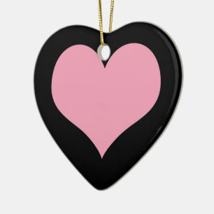 Ornamento De Cerâmica Grande Coração de Amor Rosa
