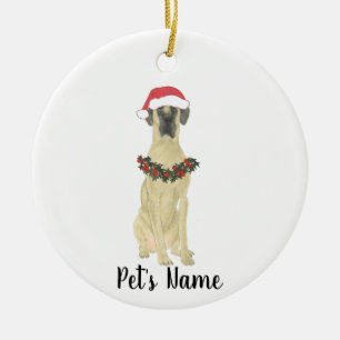 Ornamento De Cerâmica Grande Dane Personalizada (Fawn)
