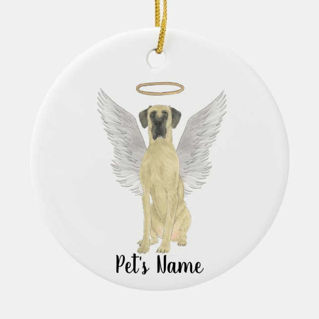 Ornamento De Cerâmica Grande Dane Ruivo Máscara Memória de Luto (Frente)