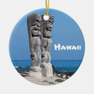 Ornamento De Cerâmica Grande Ilha Tiki Lembrança