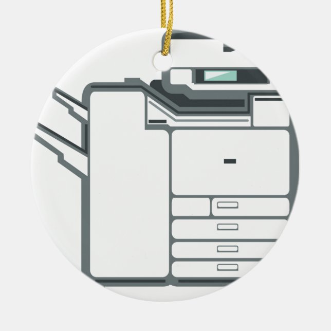 Ornamento De Cerâmica Grande impressora de escritório (Frente)