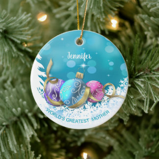 Ornamento De Cerâmica Grande Natal Personalizado