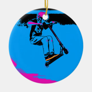 Ornamento De Cerâmica Grande Salto - Piloto de Scooter