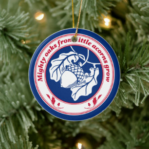 Ornamento De Cerâmica Grandes carvalhos de bolotas crescem