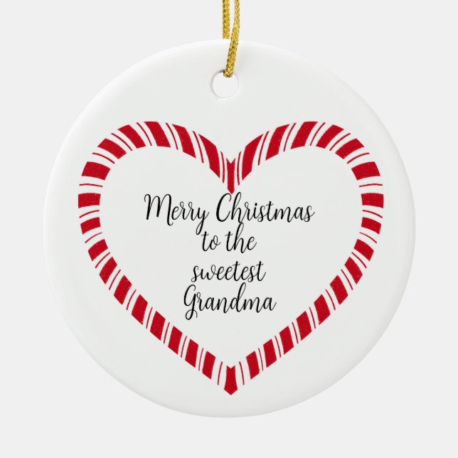 Ornamento De Cerâmica Grandma Christmas Tree Sweetest  (Frente)