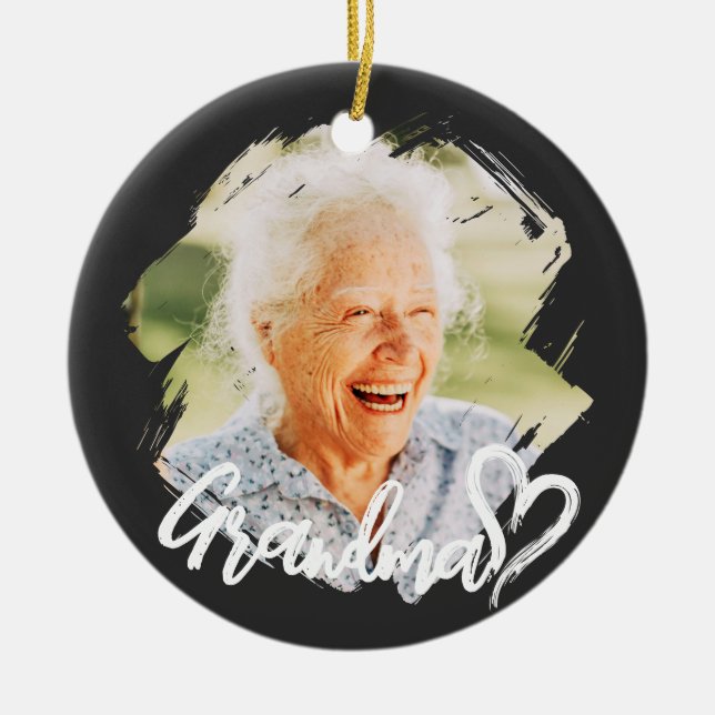 Ornamento De Cerâmica Grandma Cool Modern Simple Grunge (Frente)