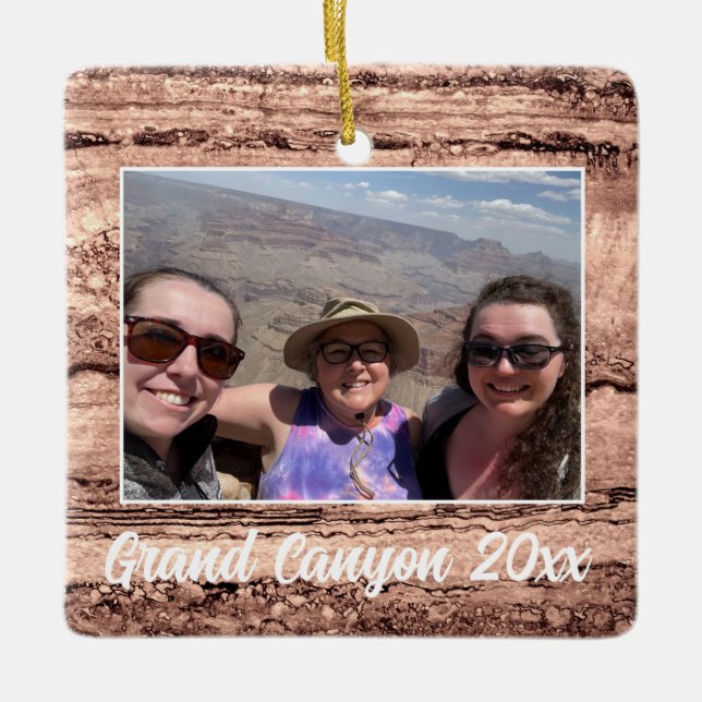 Ornamento De Cerâmica Granito laranja moderno e castanho-bege (Frente)