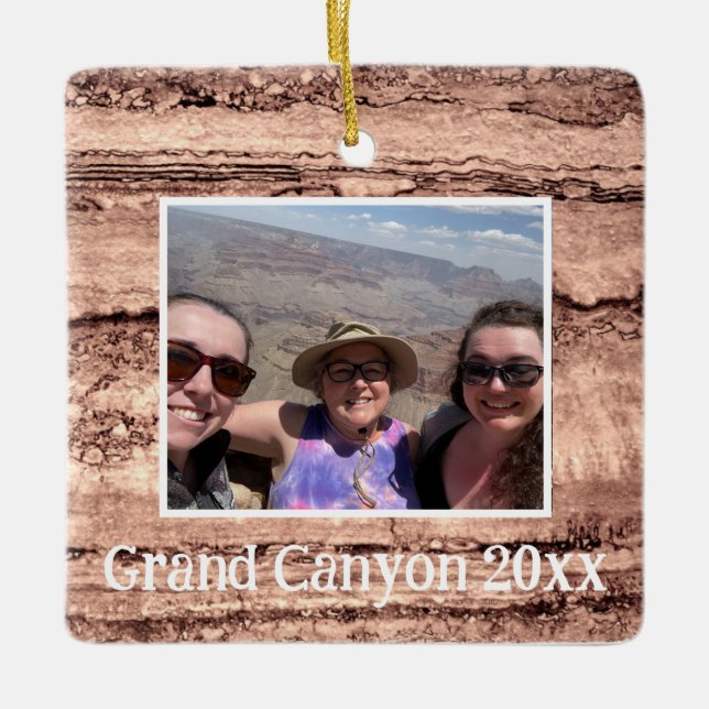 Ornamento De Cerâmica Granito laranja moderno e castanho-bege (Frente)