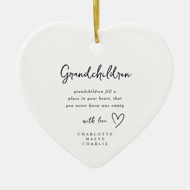 Ornamento De Cerâmica Granparents Grandma Grandad Heart Ornament (Frente)