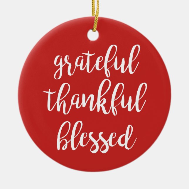 ORNAMENTO DE CERÂMICA GRATUITO, OBRIGADO, ABENÇOADO (Frente)