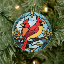 Ornamento De Cerâmica Gravação de Memória Cardinal de Vidro Armazenada