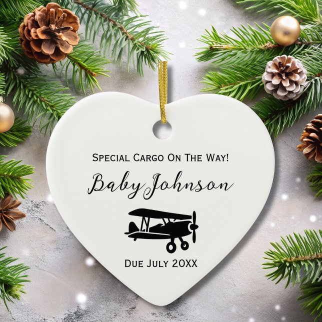 Ornamento De Cerâmica Gravidez Ultrasom Foto para Bebê Personalizada (Criador carregado)