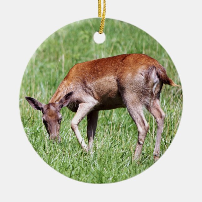 Ornamento De Cerâmica Grazing Deer (Frente)