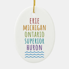 Ornamento De Cerâmica Great Lakes Mitten State Michigan Ornament
