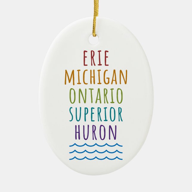 Ornamento De Cerâmica Great Lakes Mitten State Michigan Ornament  (Frente)
