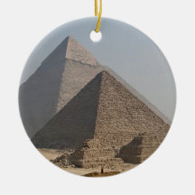 Great Pyramids of Giza under clear blue, Egypt