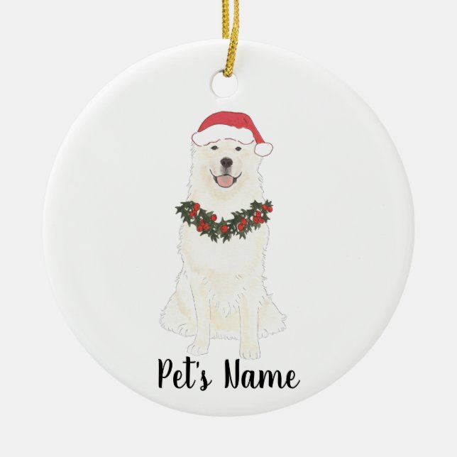 Ornamento De Cerâmica Great Pyrenees Personalizado (Frente)