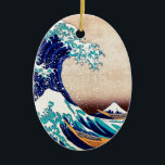 Ornamento De Cerâmica Great Wave Off Kanagawa Japanese Woodblock Print<br><div class="desc">Katsushika Hokusai The Great Wave Off Kanagawa (1830) The Great Wave off Kanagawa, also known as The Great Wave or simply The Wave, is an ukiyo-e print by Japanese artist Hokusai, published sometime between 1830 and 1833 in the late Edo period as the first print in Hokusai's series Thirty-six Views...</div>
