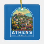 Ornamento De Cerâmica Grécia Art Vintage de Atenas<br><div class="desc">Viagem de vetor retrovetor de Atenas. A cidade ainda é dominada por marcos do século 5 a.C.,  incluindo a Acrópole,  uma cidade montada com prédios antigos como o templo do Partenon colonizado.</div>