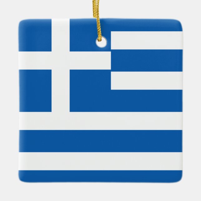 Ornamento De Cerâmica Greece (Greek) Flag (Frente)