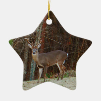 Ornamento De Cerâmica Green Camo,Camouflage Deer personalized
