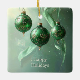 Ornamento De Cerâmica Green Christmas Ball Holiday Ornament