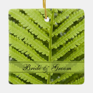 Ornamento De Cerâmica Green Fern Wedding