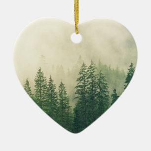 Ornamento De Cerâmica Green Foggy Rocky Mountains Colorado EUA Adventure