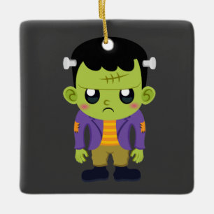 Ornamento De Cerâmica Green Frankenstein Monster Halloween