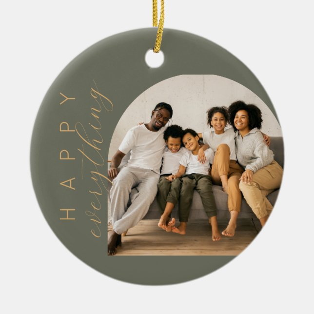 Ornamento De Cerâmica Green Happy TUDO (Frente)