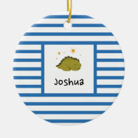 Green Sleepy Baby Dino | Marinho Blue Stripe Moder