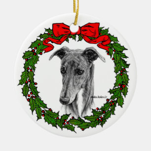 Ornamento De Cerâmica Greyhound Art de Glenda S. Harlan