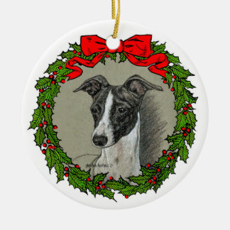 Ornamento De Cerâmica Greyhound Art de Glenda S. Harlan