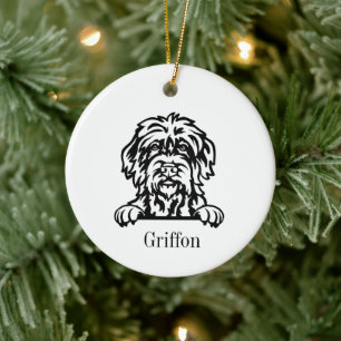 Ornamento De Cerâmica Grifão de ponteado com pelo cerdoso personalizado