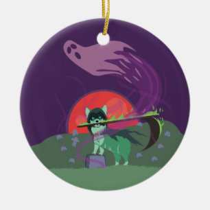 Ornamento De Cerâmica Grim Reaper Puppy