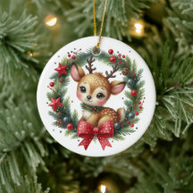 Grinalda de Natal de cervo personalizada fofa