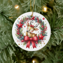 Grinalda de Natal de cervo personalizada fofa
