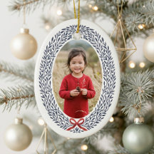 Grinalda Elegante com Laço de Natal Foto Férias