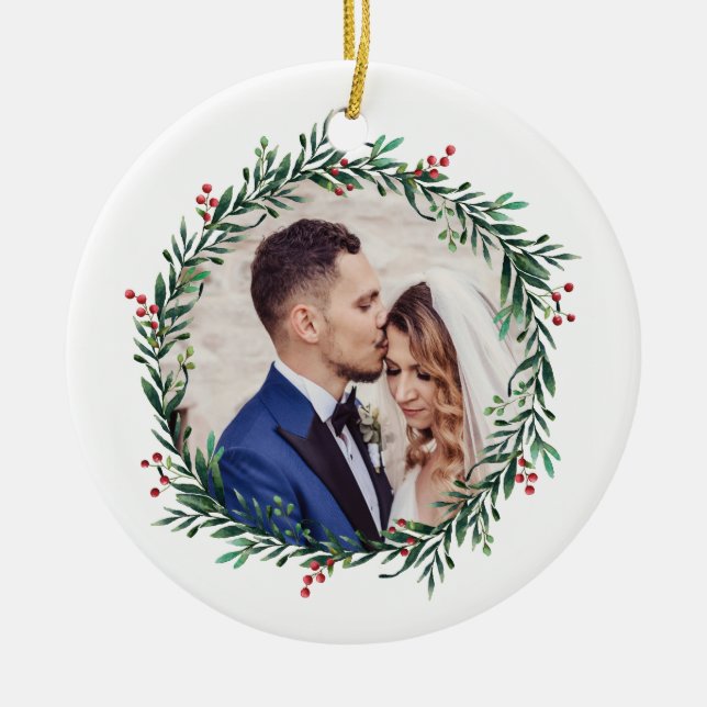 Ornamento De Cerâmica Grinalda redonda (Frente)