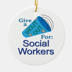 Ornamento De Cerâmica Gritar para Trabalhadores Sociais