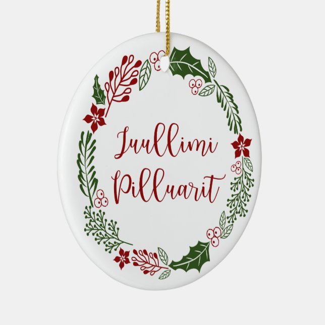 Ornamento De Cerâmica Groenlândia Felry Christmas Wreath Juullimi Pillua (Direito )