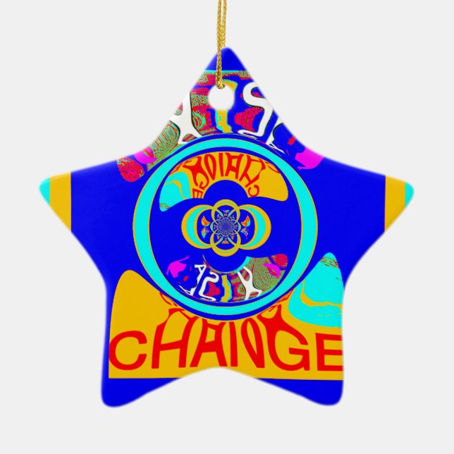 Ornamento De Cerâmica Groove psicodélica: Pop Art Abstrato de energia (Frente)