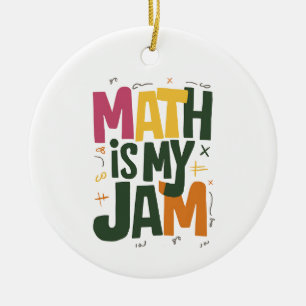 Ornamento De Cerâmica Groovy Math é Minha Paixão Primeiro Dia de Volta à