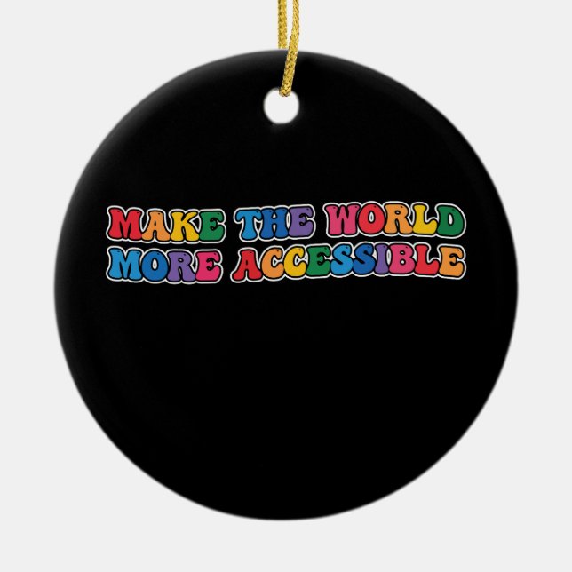 Ornamento De Cerâmica Groovy Torna O Mundo Mais Acessível (Frente)