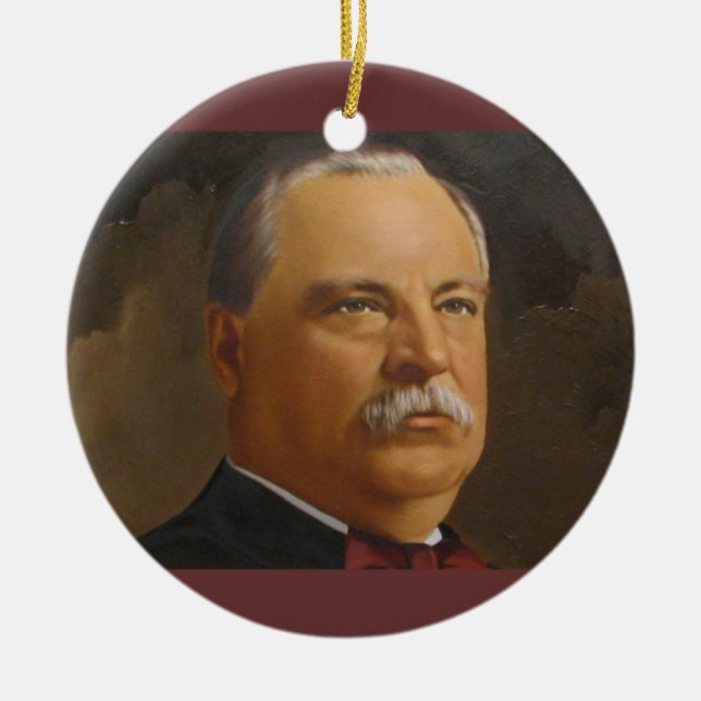 Ornamento De Cerâmica Grover Cleveland 22 e 24º Presidente (Frente)