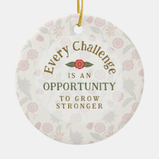 Ornamento De Cerâmica "Grow Stronger" Affirmation