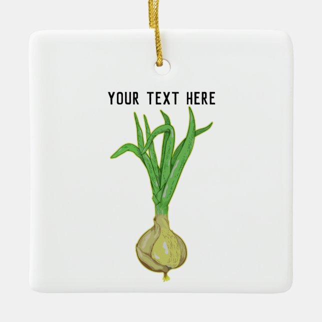 Ornamento De Cerâmica Growing onions (Frente)